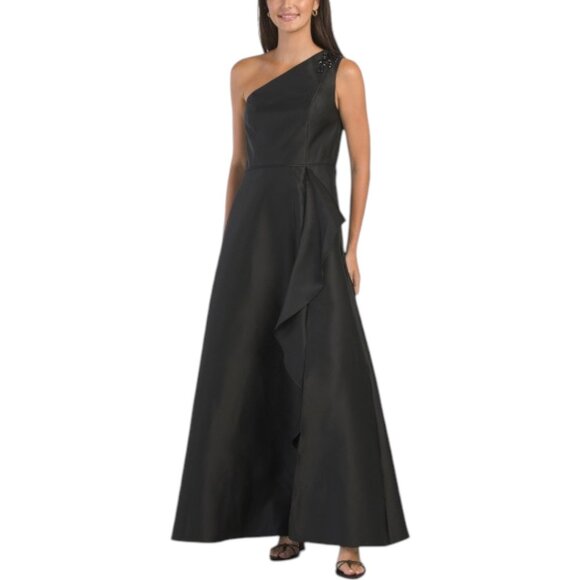 ADRIANNA PAPELL One Shoulder Cascading Ruffle Mikado Gown - Picture 1 of 3